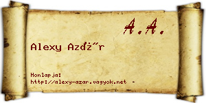 Alexy Azár névjegykártya